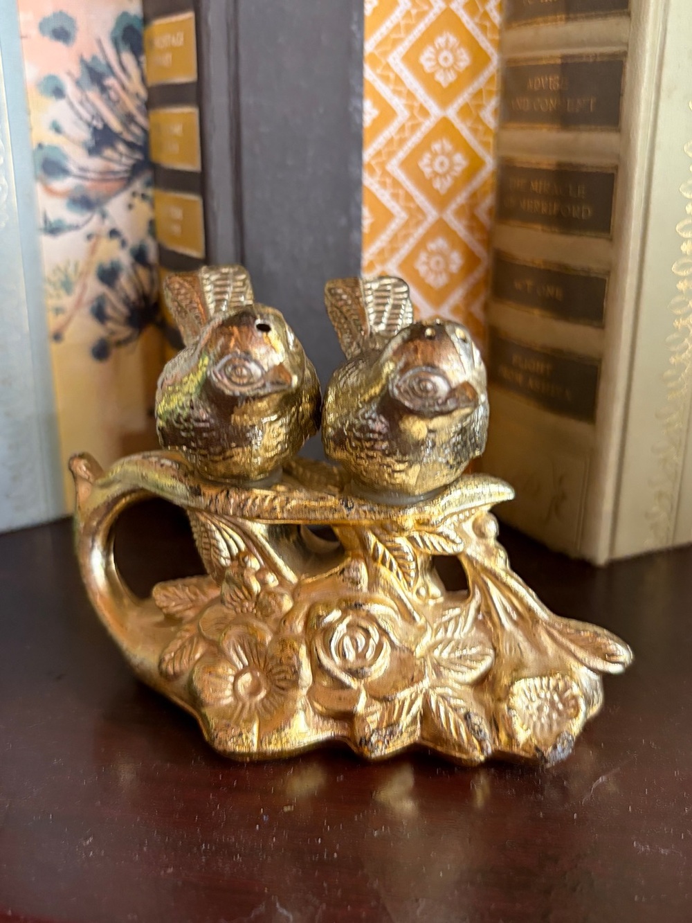 Gold Decorative Ceramic Bird Napkin Holder/salt and pepper shakers
